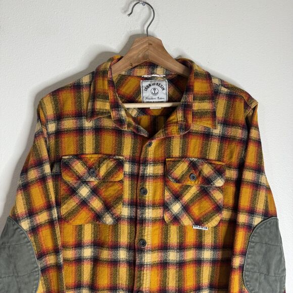 Iron and Resin Shirt Mens Small Flannel Elbow Patches Made in USA Button Down - Picture 2 of 9